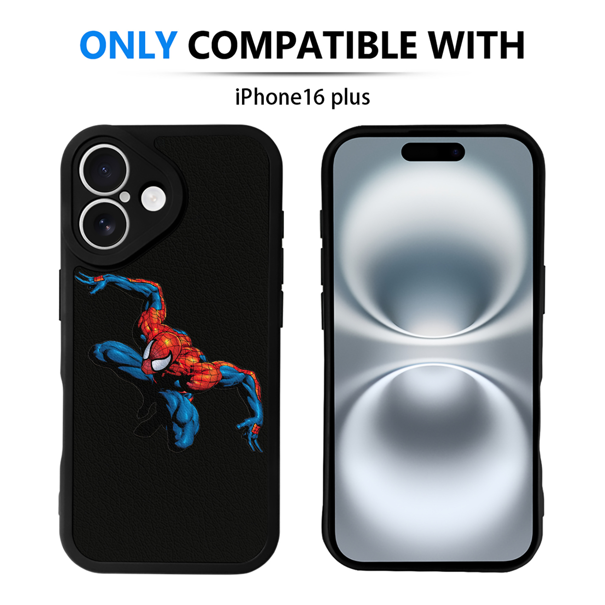 （画像用） Spider Man スパイダーマン 【iPhone 16シリーズ対応】シリコンスマホケース（レザー調） 材質：シリコン